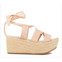 Plataforma de alta calidad Chunky Wedge Heel últimas sandalias de cuña de diseño